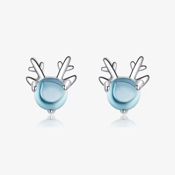 925 Sterling Silver Deer Earrings - Picture 1 of 7